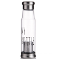 Haonai glass water tea bottle infuser,glass filter drink water bottle,Glass bottle with tea strainer
